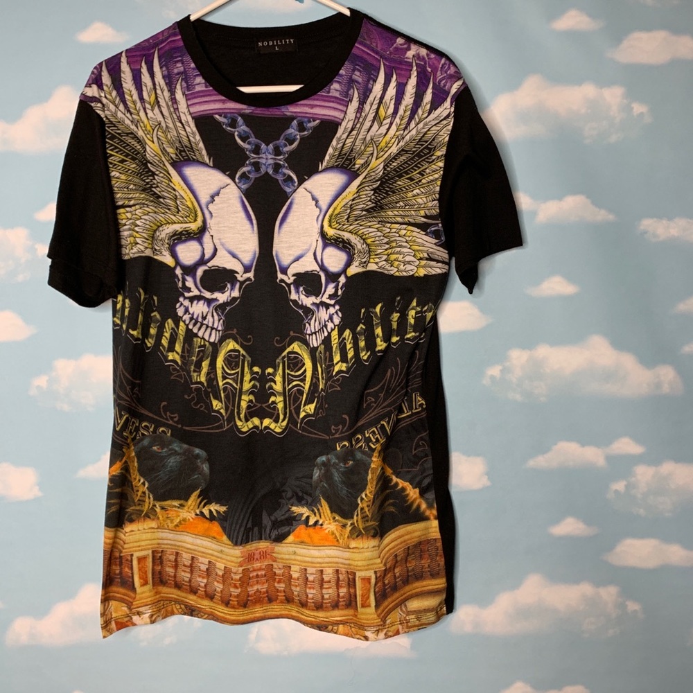 Nobility- Black Skull T-shirt size Large